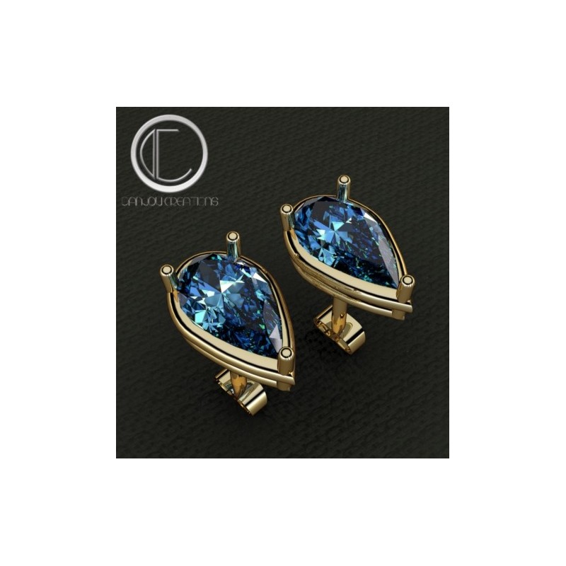 Blue Topaz london Earrings.Or 750/1000
