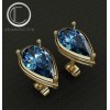 Blue Topaz london Earrings.Or 750/1000