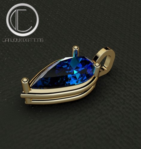 Colgante de topacio azul Londres. 750/1000 oro