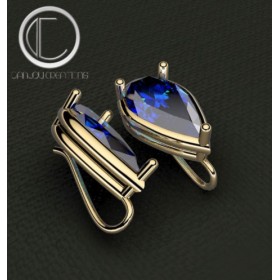 Blue Topaz london Earrings.Or 750/1000