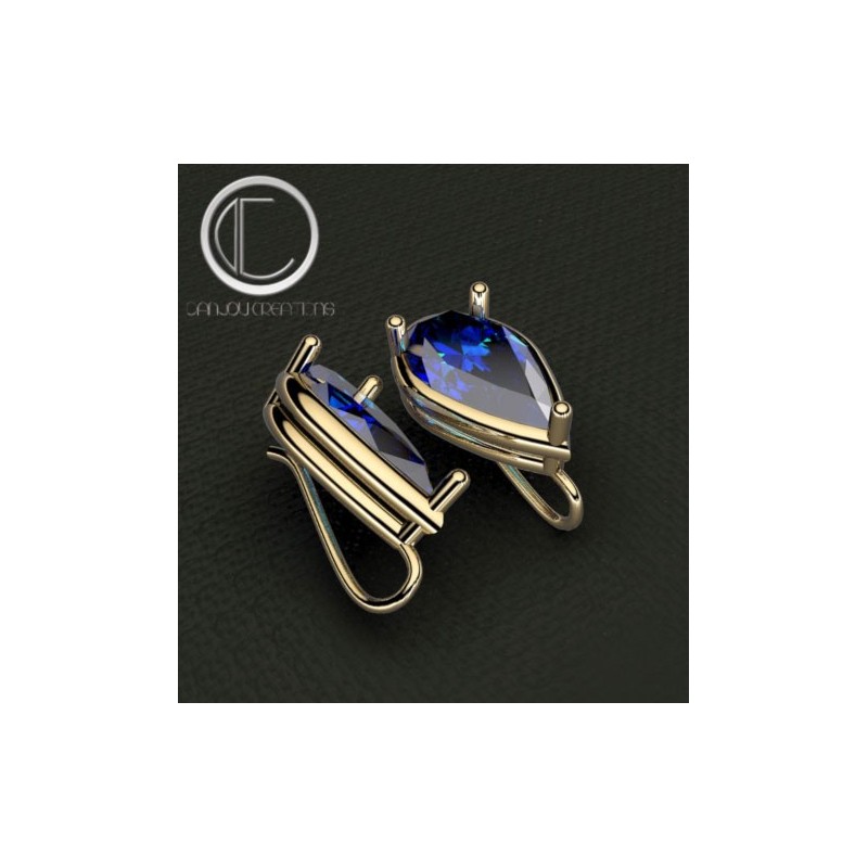 Blue Topaz london Earrings.Or 750/1000