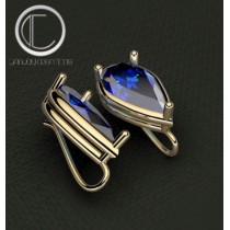 Blue Topaz london Earrings.Or 750/1000