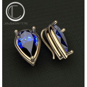 Blue Topaz london Earrings.Or 750/1000