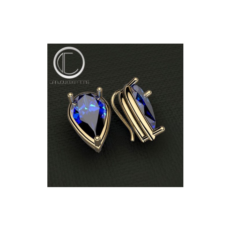Blue Topaz london Earrings.Or 750/1000
