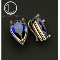Blue Topaz london Earrings.Or 750/1000