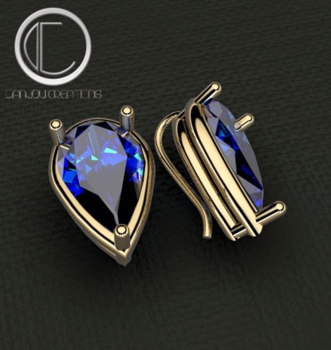 TOPAZ EARRINGS.Gold 750/1000