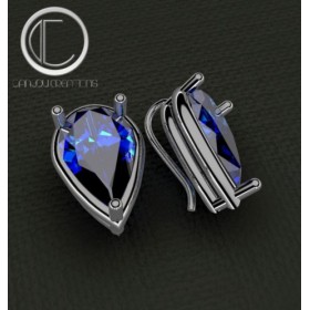Blue Topaz london Earrings.Or 750/1000