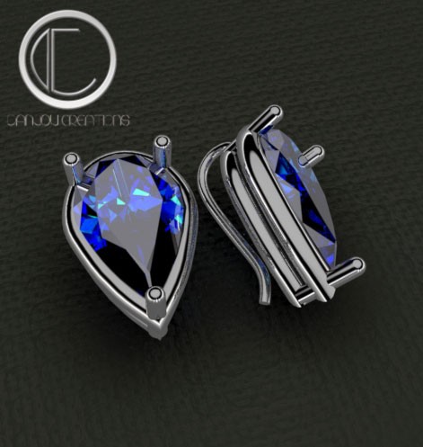 Blue Topaz london Earrings.Or 750/1000