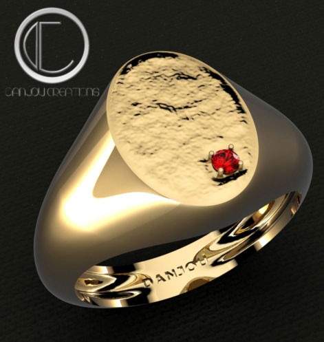 ANILLO DE SELLO.Oro 750/1000