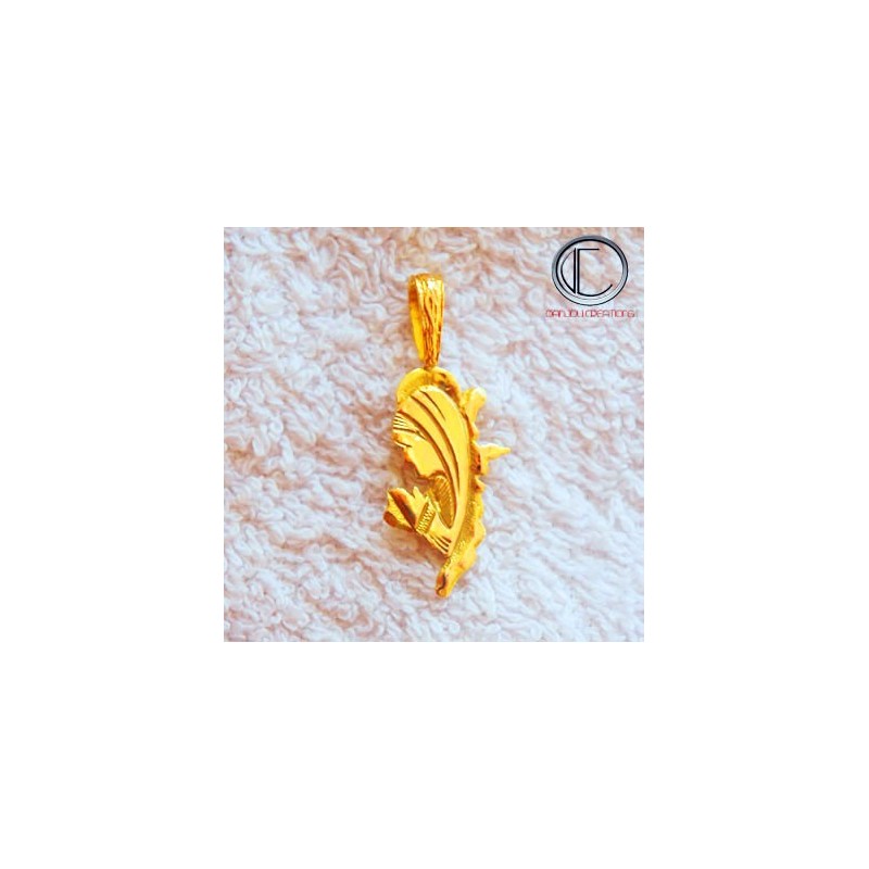 PENDENTIF CARTE MARTINIQUE /VIERGE.Or 750/1000