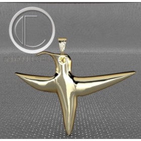 Pendentif colibri.Or 750/1000