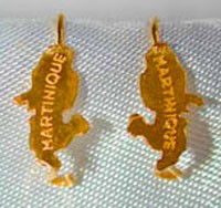 750/1000 gold card earrings