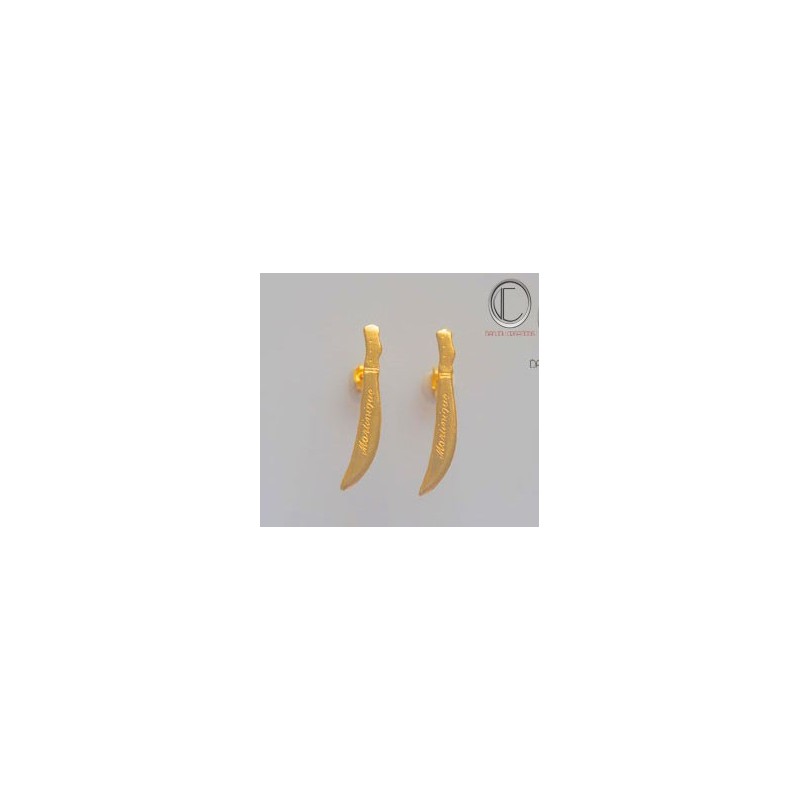 boucles d'oreilles coutelas.Or 750/1000