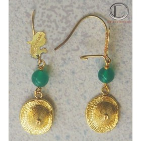 BOUCLES d' OREILLES BAKOUA.Or 750/1000