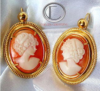 BOUCLES d' OREILLES CAMEE.OR 750/1000