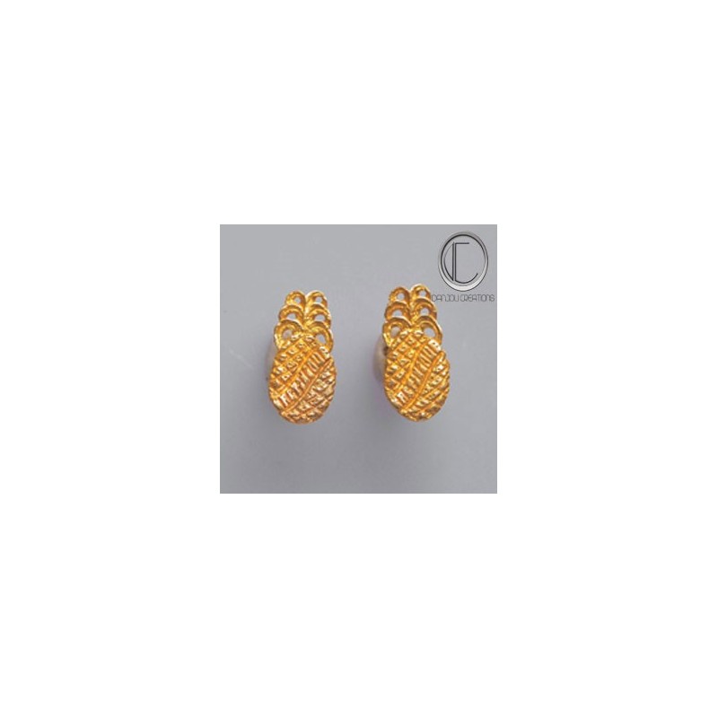 Boucles d'oreilles Ananas.Or 750/1000.