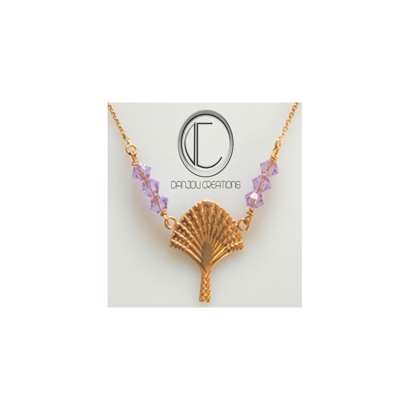 Traveller tree Necklace.Gold 18 k