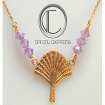 Traveller tree Necklace.Gold 18 k