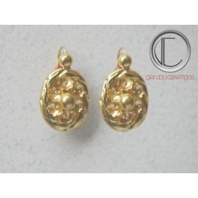BOUCLES POMMES CANELLES.Or 750/1000