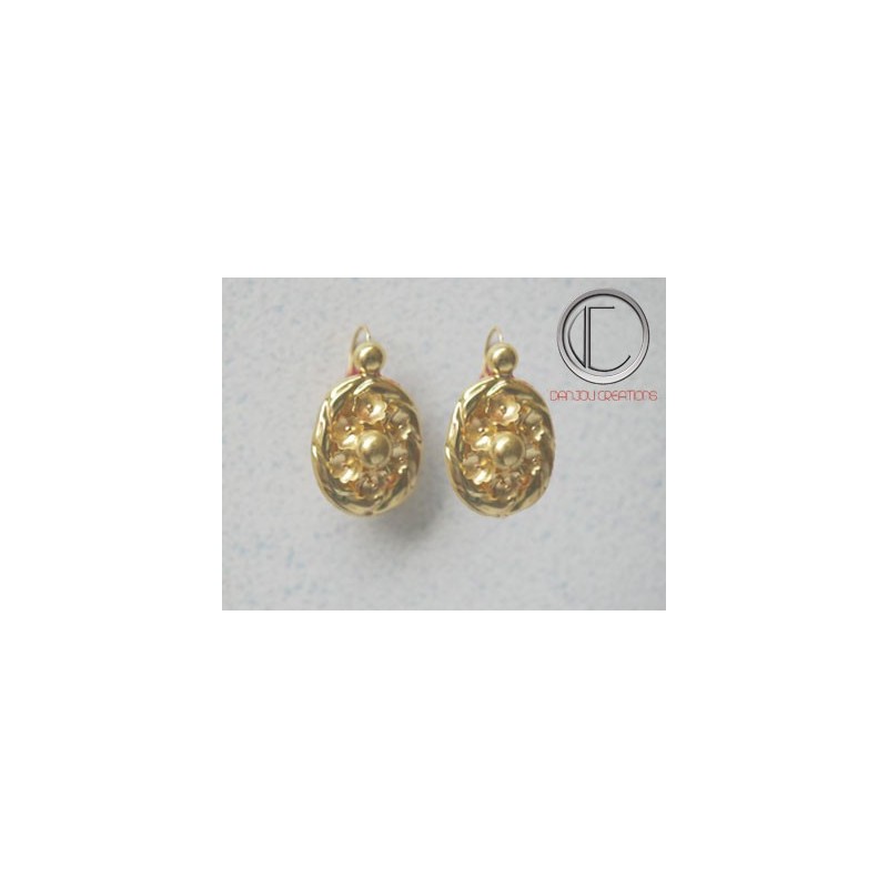 BOUCLES POMMES CANELLES.Or 750/1000