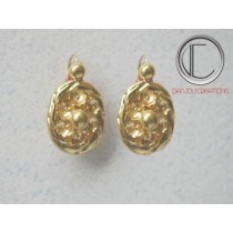 BOUCLES POMMES CANELLES.Or 750/1000