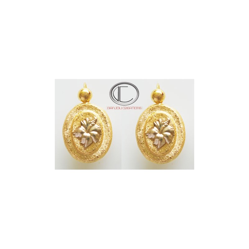 boucles doreilles Hibiscus.Or 750/1000