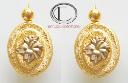 boucles doreilles Hibiscus.Or 750/1000
