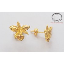BOUCLES d' OREILLES ANTHURIUM.OR 750/1000