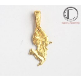 PENDENTIF CARTE  /HIBISCUS.Or 750/1000