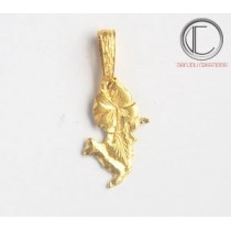 PENDENTIF CARTE  /HIBISCUS.Or 750/1000