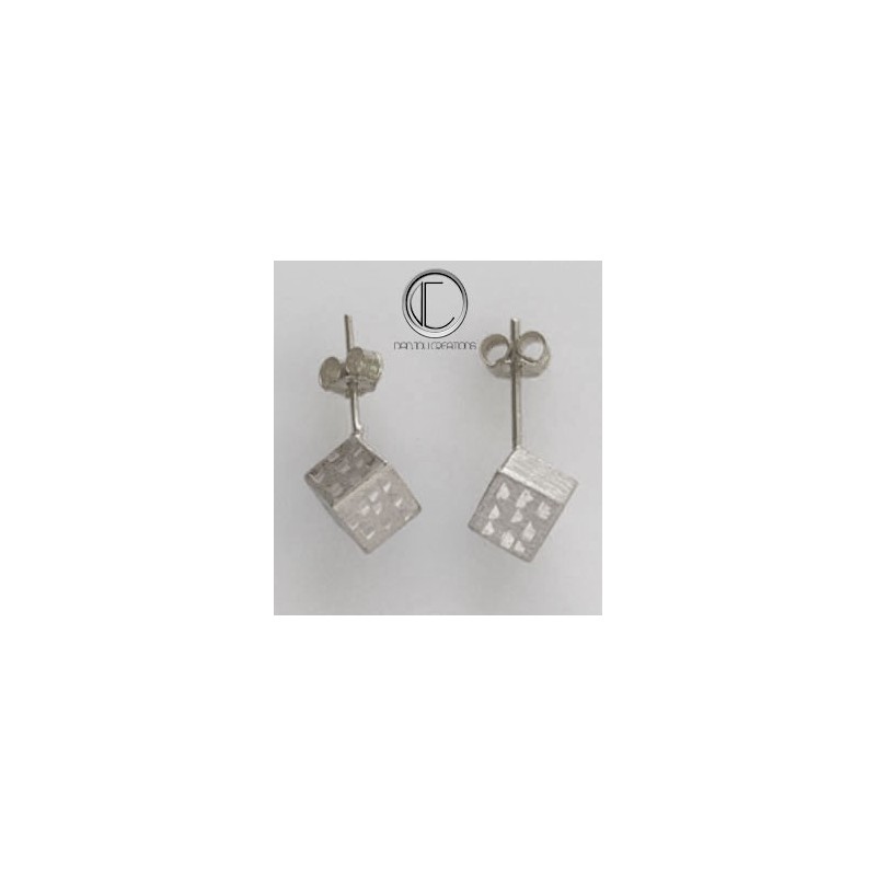 Boucles d' oreilles cubes.Or 750/1000