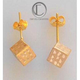 Boucles d' oreilles cubes.Or 750/1000