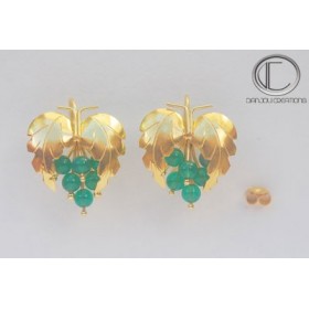 boucles doreilles vignes.Or 750/1000