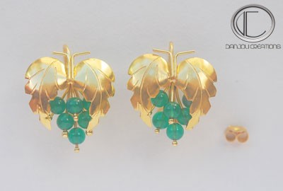 boucles doreilles vignes.Or 750/1000