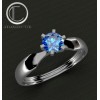 18k White Gold Five-Stone Sapphire and Diamond Band