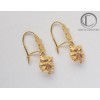 Hibiscus Earrings with Arabic Hooks in 18k Gold