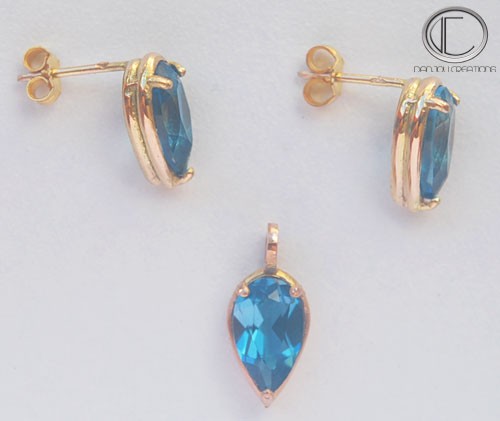 PARURE TOPAZE BLUE LONDON. OR750/1000