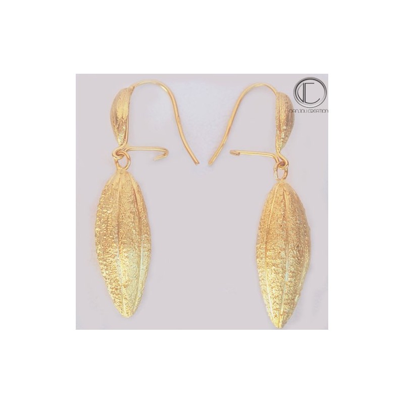 BOUCLES CABOSSES DE CACAO.Or 750/1000