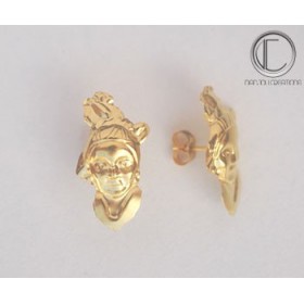 BOUCLES TETES ANTILLAISES.or 750/1000