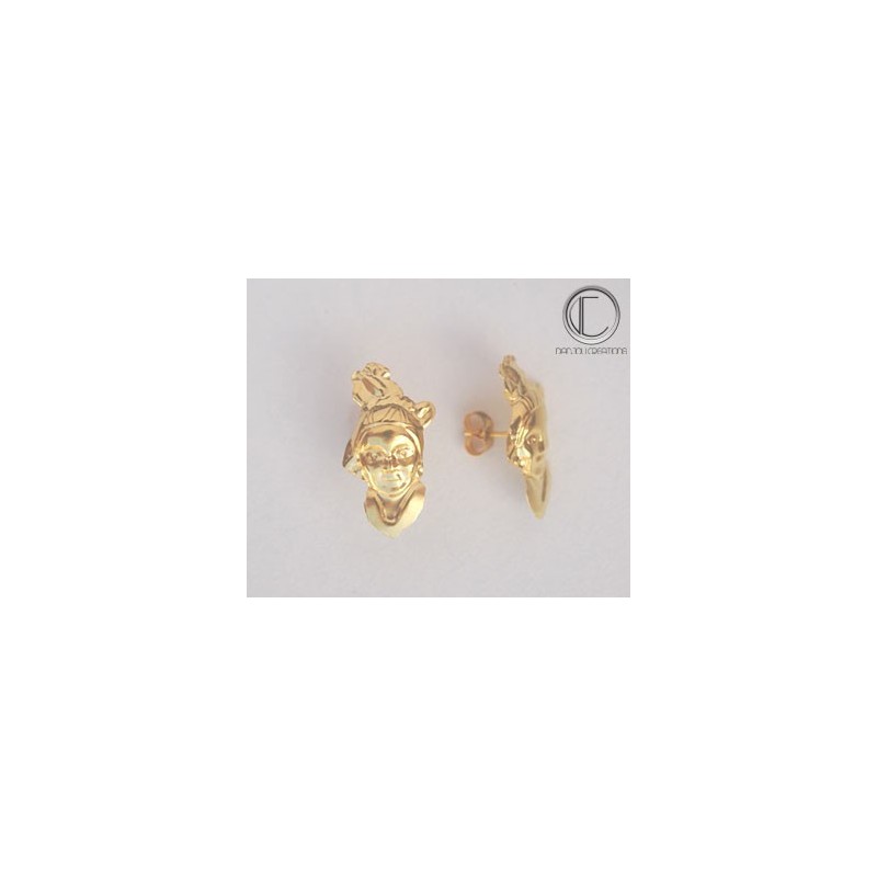 BOUCLES TETES ANTILLAISES.or 750/1000