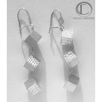 Boucles d' oreilles cubes.Or 750/1000