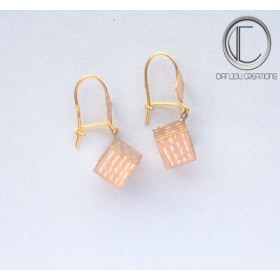 Boucles d' oreilles cubes.Or 750/1000