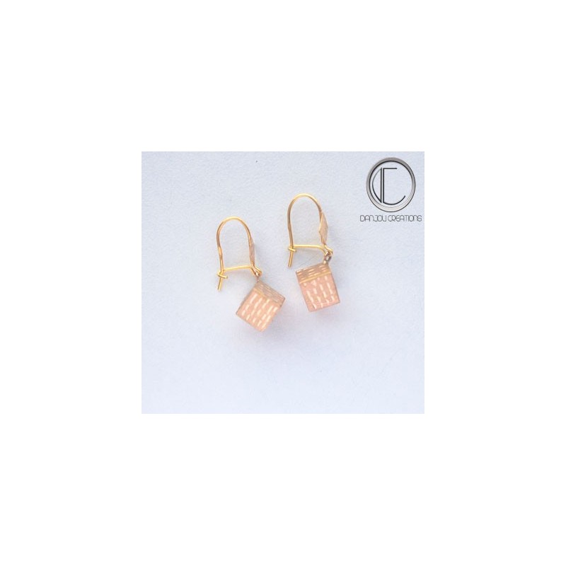 Boucles d' oreilles cubes.Or 750/1000