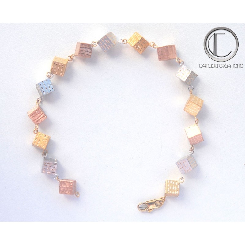Bracelets cubes.Or 750/1000