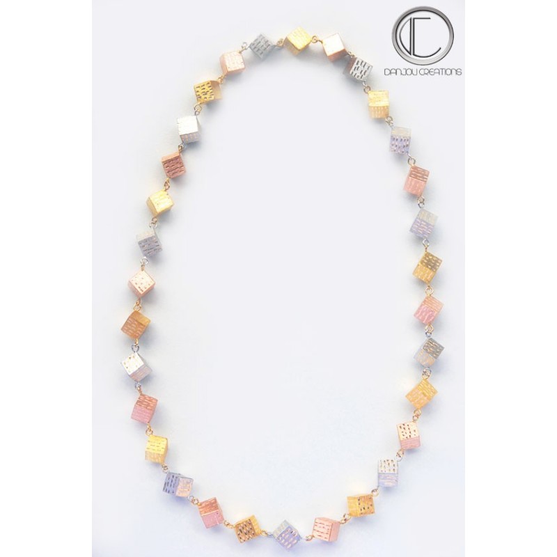Collier Cubes .Or 750/1000