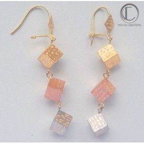 Boucles d' oreilles cubes.Or 750/1000