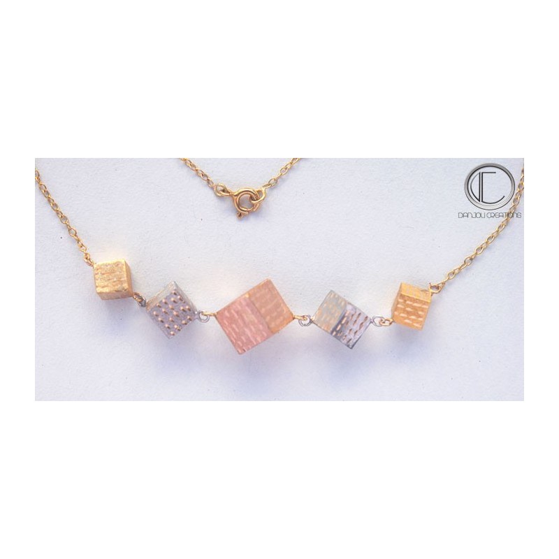 Collier Cubes .Or 750/1000