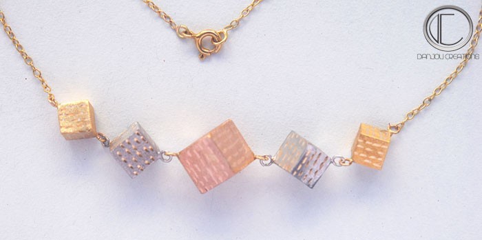 Collier Cubes .Or 750/1000