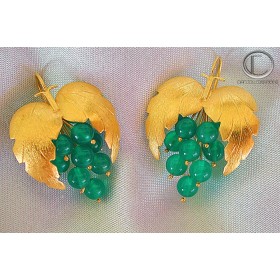 Boucles d'oreilles vignes.Or 750/1000