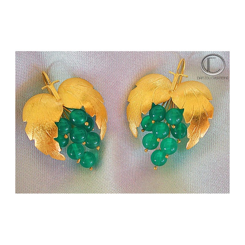 Boucles d'oreilles vignes.Or 750/1000